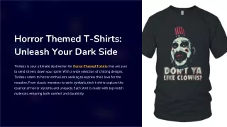 Horror-Themed T-Shirts Unleash Your Dark Side