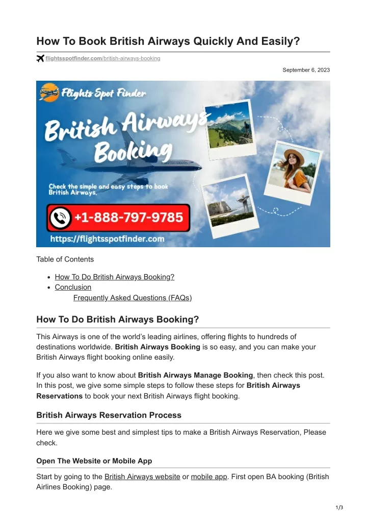 how to book british airways quickly and easily