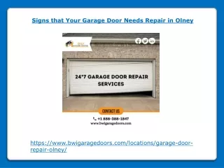 Signs that Your Garage Door Needs Repair in Olney