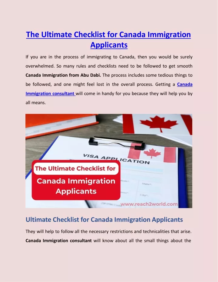 the ultimate checklist for canada immigration