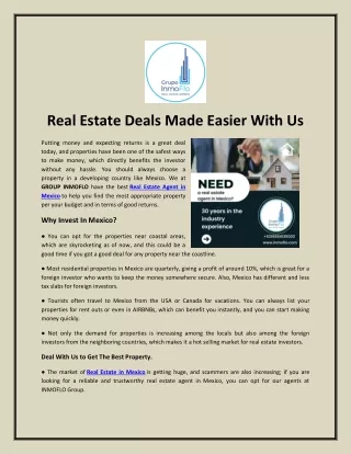 Real estate deals are made easier with us