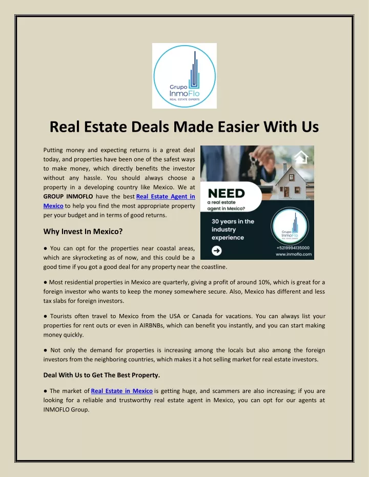 real estate deals made easier with us