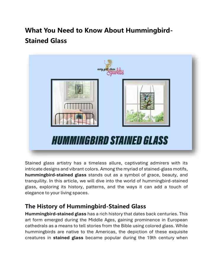 what you need to know about hummingbird stained