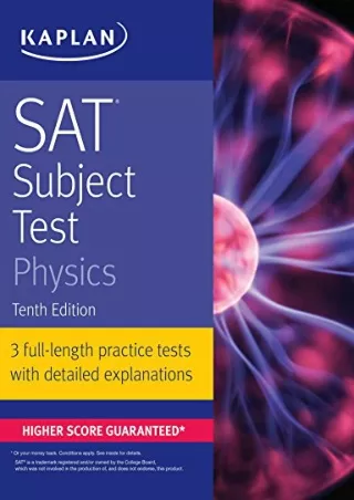 Download Book [PDF] SAT Subject Test Physics (Kaplan Test Prep)