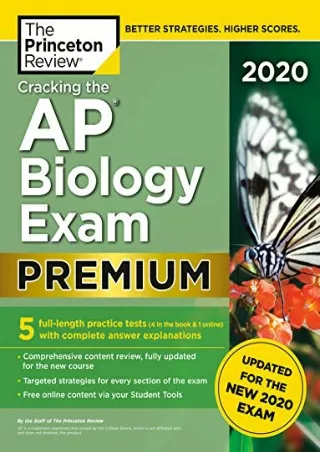 [READ DOWNLOAD] Cracking the AP Biology Exam 2020, Premium Edition: 5 Practice Tests
