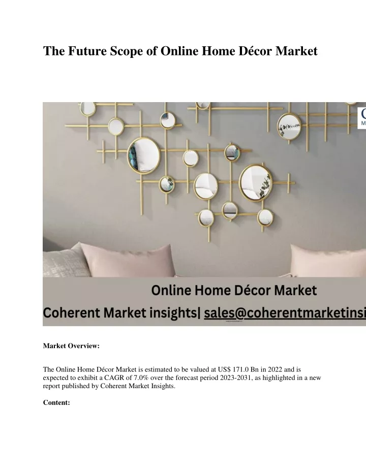 the future scope of online home d cor market