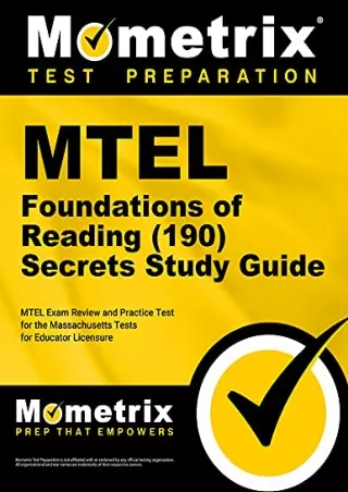 Read ebook [PDF] MTEL Foundations of Reading (190) Secrets Study Guide: MTEL Exam Review and