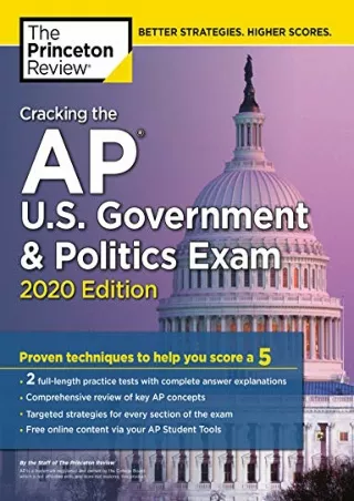 get [PDF] Download Cracking the AP U.S. Government & Politics Exam, 2020 Edition: Practice Tests
