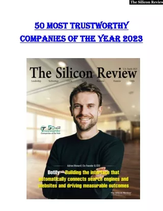 50 Most Trustworthy Companies of the Year2023 | The Silicon Review