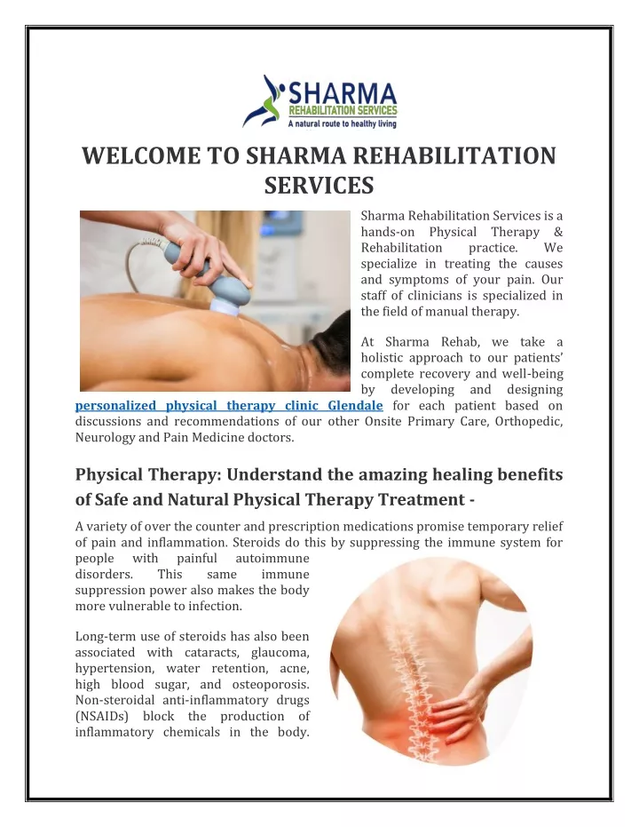 welcome to sharma rehabilitation services