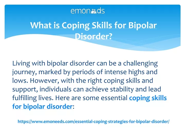 what is coping skills for bipolar disorder