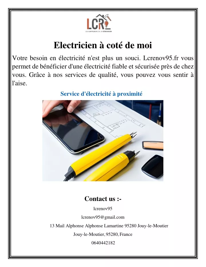 electricien cot de moi