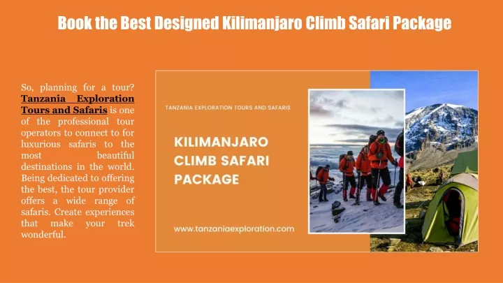 book the best designed kilimanjaro climb safari