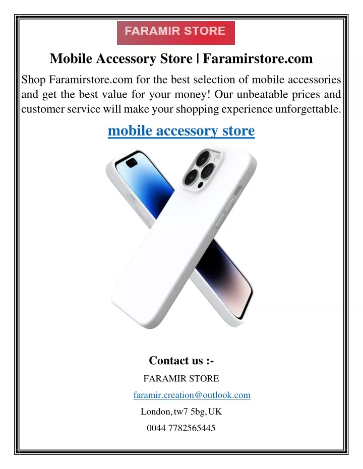 mobile accessory store faramirstore com