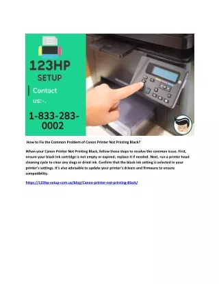 how to fix the common problem of canon printer