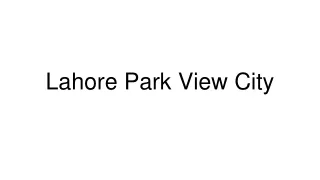 lahore park view city