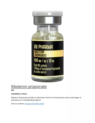 Masteron propionate - Welcome To Canadian Steroid Central