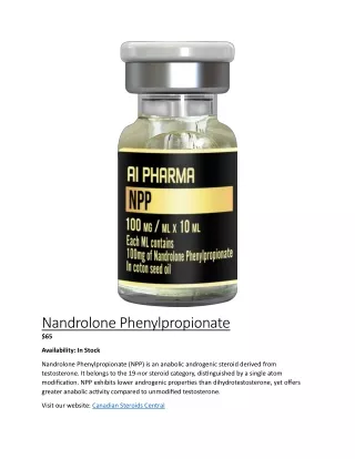 Nandrolone Phenylpropionate - Welcome To Canadian Steroid Central