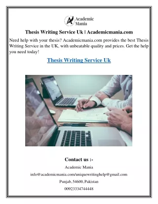 Thesis Writing Service Uk