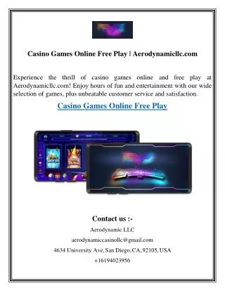 Casino Games Online Free Play