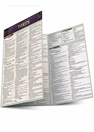 PDF KINDLE DOWNLOAD Torts: Quickstudy Laminated Reference Guide (Law: Quick