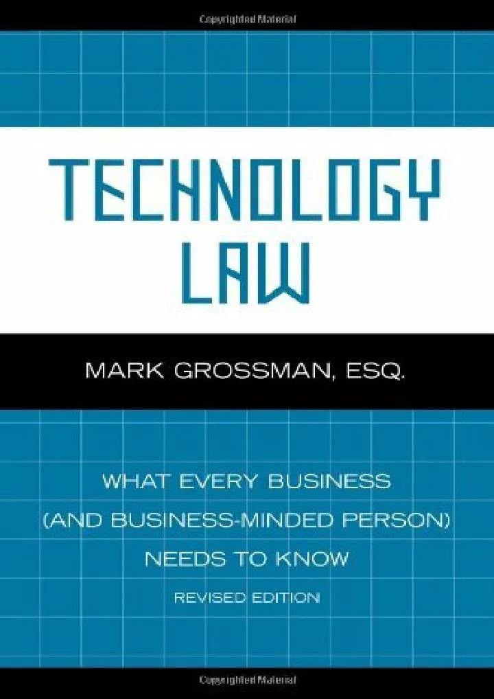 technology law what every business and business