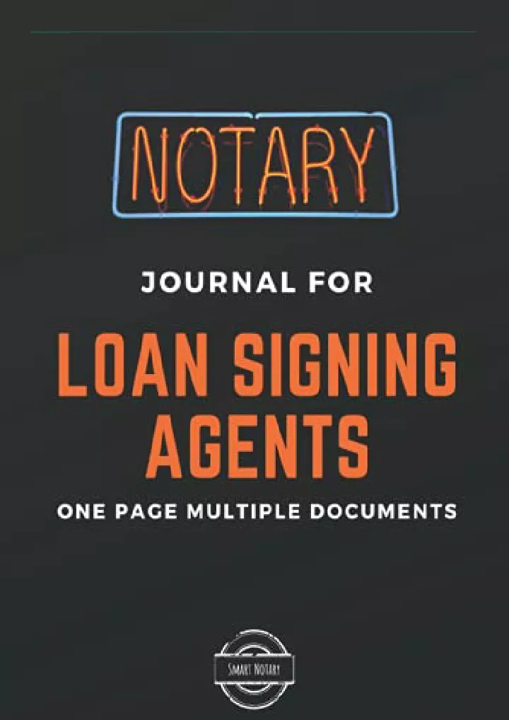 notary journal for loan signing agents time