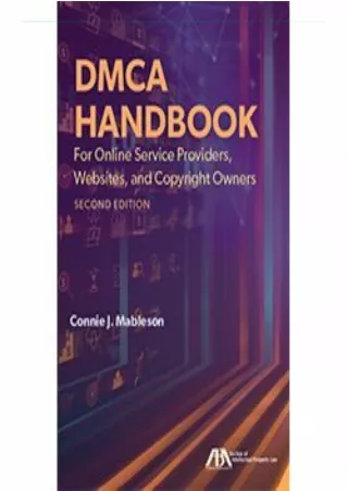 PDF BOOK DOWNLOAD DMCA Handbook for Online Service Providers, Websites, and