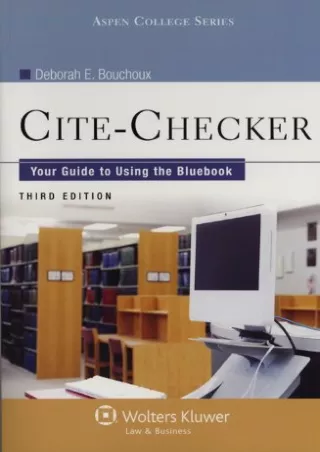 [PDF] DOWNLOAD FREE Cite Checker: Hands on Guide Learning Citation Form 2e