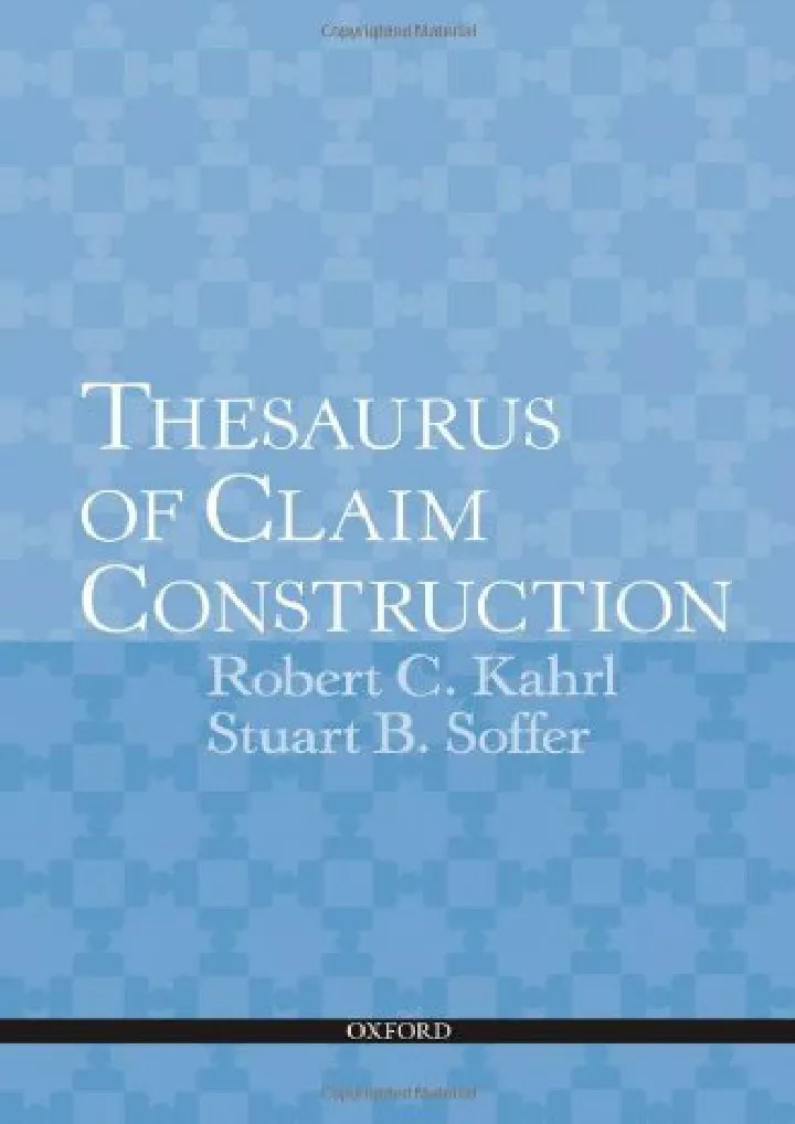 thesaurus of claim construction download pdf read