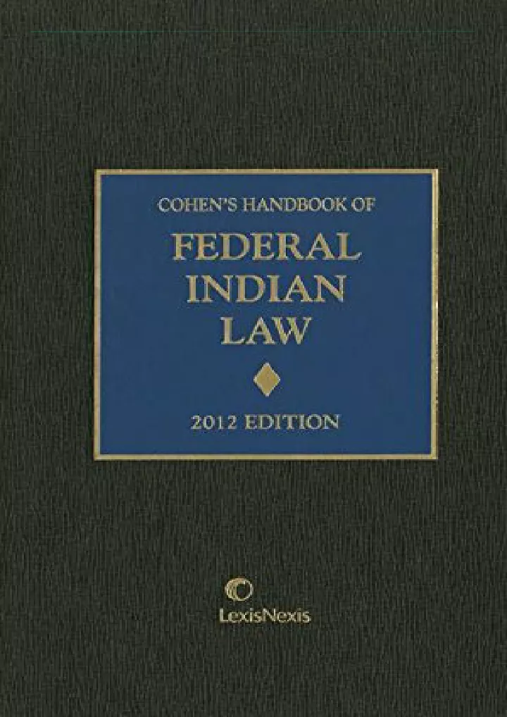 cohen s handbook of federal indian law latest