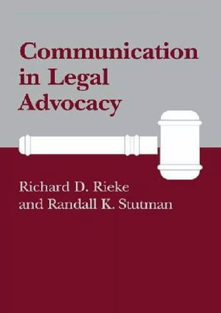 communication in legal advocacy studies