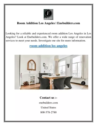 Room Addition Los Angeles