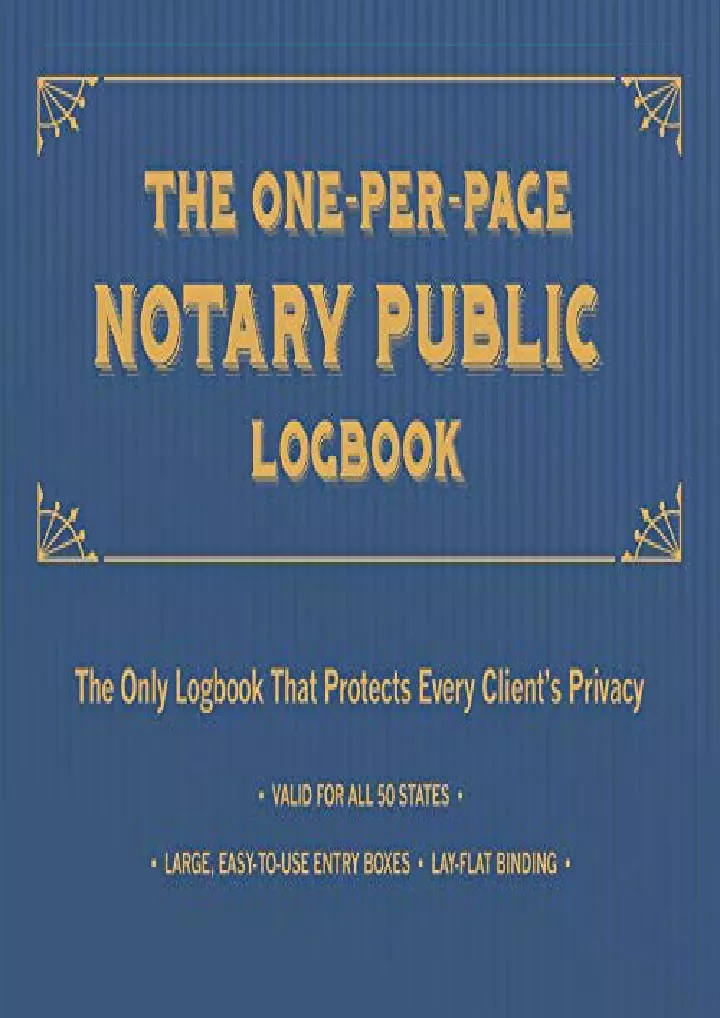 the one per page notary public logbook the only