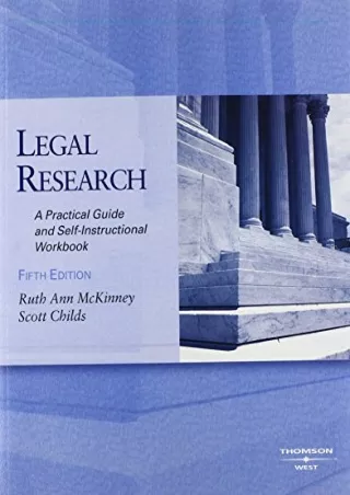 (PDF/DOWNLOAD) Legal Research: A Practical Guide and Self-Instructional Wor
