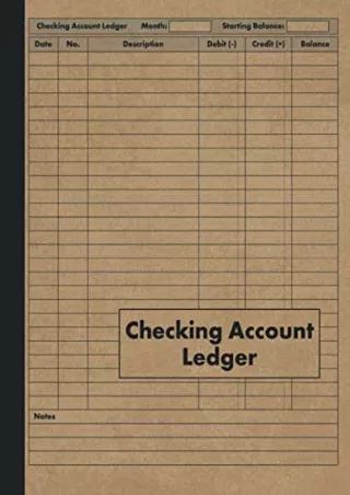 EPUB DOWNLOAD Checking Account Ledger: Payment Record Check Register Notebo