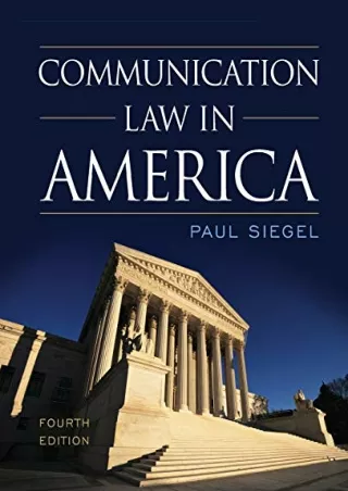 PDF Read Online Communication Law in America ebooks