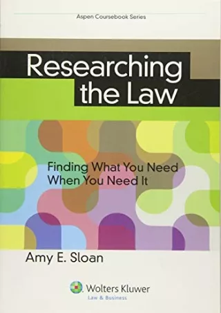 [PDF] DOWNLOAD EBOOK Researching the Law: Finding What You Need When You Ne