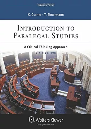 PDF Introduction to Paralegal Studies: A Critical Thinking Approach kindle