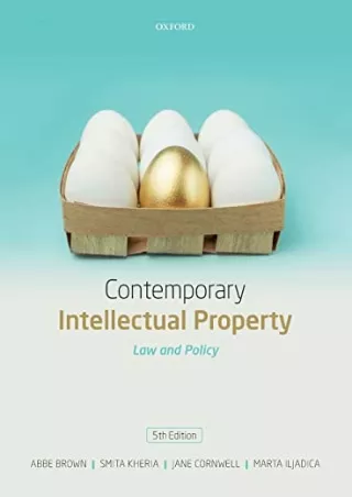 EPUB DOWNLOAD Contemporary Intellectual Property: Law and Policy ebooks