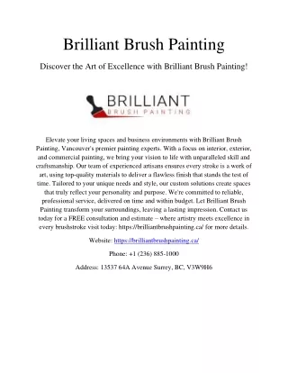 Brilliant Brush Painting