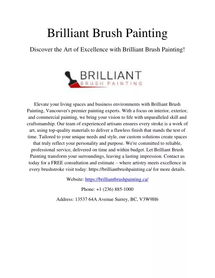 brilliant brush painting