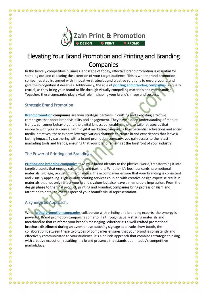 elevating your elevating your brand promotion