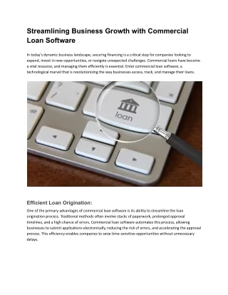 Streamlining Business Growth with Commercial Loan Software