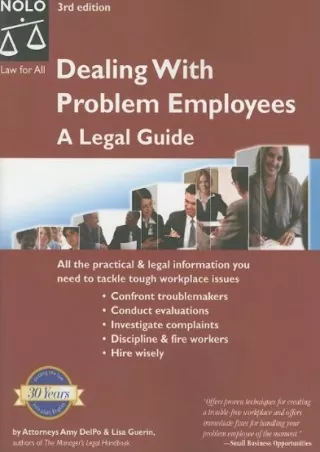 Epub Dealing with Problem Employees: A Legal Guide (3rd edition)