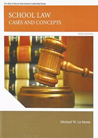 Download Book [PDF] School Law: Cases and Concepts (Allyn   Bacon Educational Leadership)