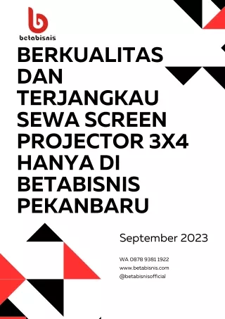 Berkualitas dan Terjangkau Sewa Screen Projector 3x4 Hanya di Betabisnis Pekanbaru