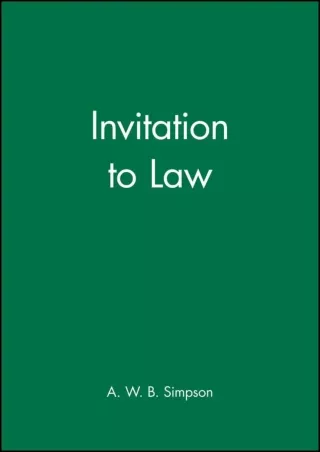 Pdf Ebook Invitation to Law