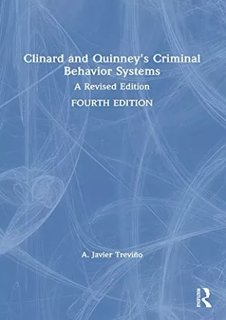 Download Book [PDF] Clinard and Quinney's Criminal Behavior Systems: A Revised Edition