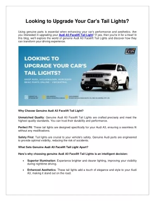 Looking to Upgrade Your Car's Tail Lights